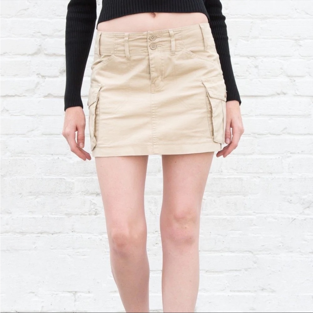 Princess Polly Beige Cargo Low Rise Skirt / Skort
